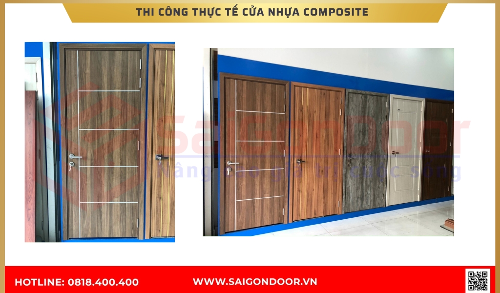 Hình ảnh thi công thực tế cửa nhựa composite Bình Dương