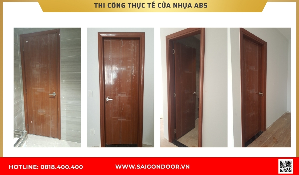 Hình ảnh thi công thực tế cửa nhựa ABS Hàn Quốc