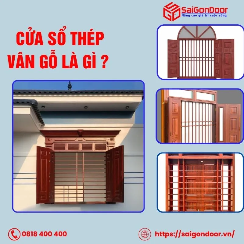 Cửa sổ thép vân gỗ tại SaigonDoor được thi công lắp đặt trên toàn quốc