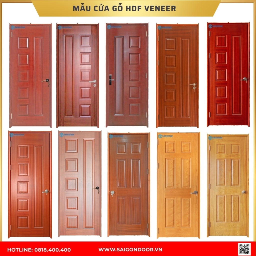 Mẫu cửa gỗ HDF Veneer được ưa chuộng