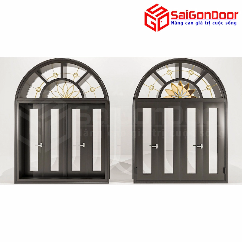 mẫu cửa nhôm xingfa vân gỗ