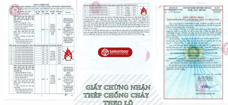 Giấy kiểm định theo lô/công trình