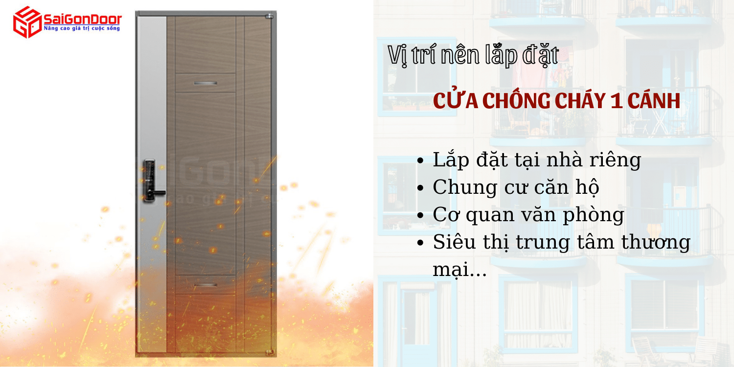 Nên sử dụng cửa chống cháy 1 cánh cho không gian nào?