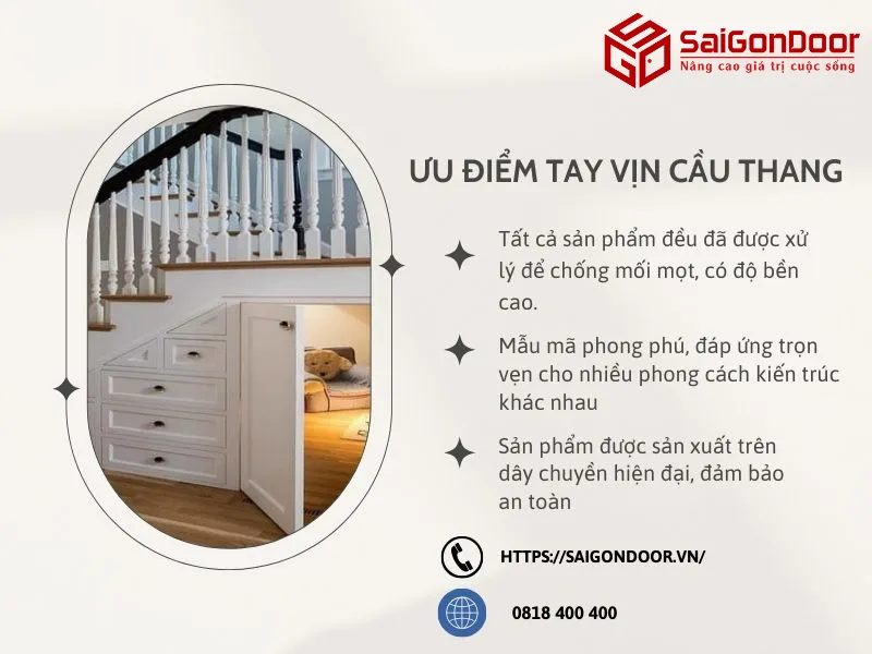 Ưu điểm của tay vịn cầu thang đến từ SaigonDoor