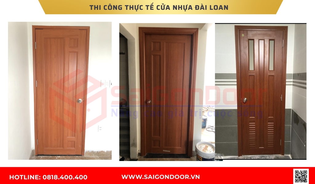 Hình ảnh thi công thực tế cửa nhựa Đài Loan Bình Phước