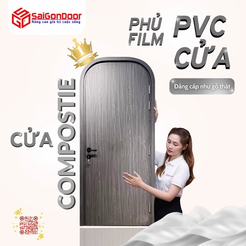 Mẫu cửa composite phẳng hiện đại