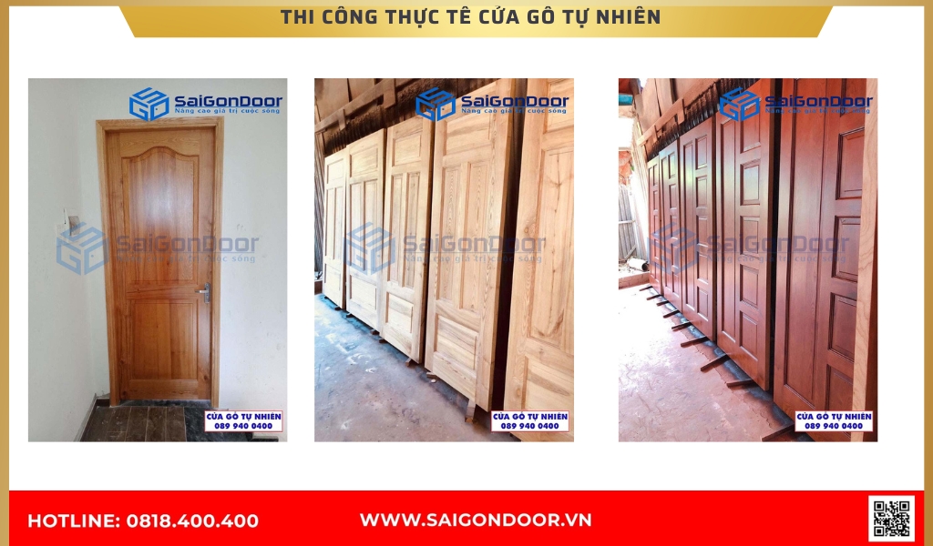 Hình ảnh công trình thực tế cửa gỗ tự nhiên BRVT