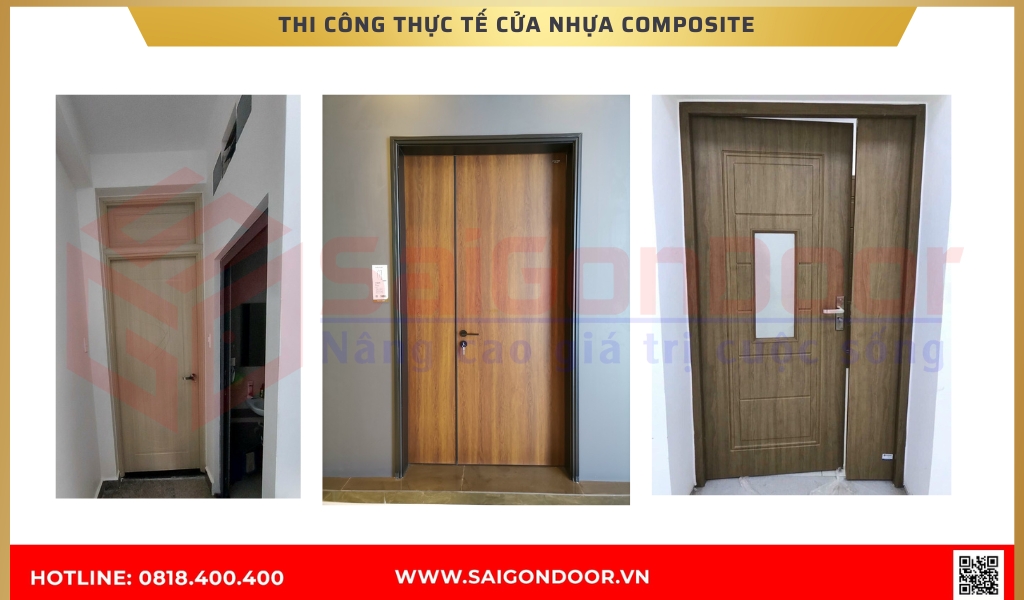 Hình ảnh thi công thực tế cửa nhựa composite