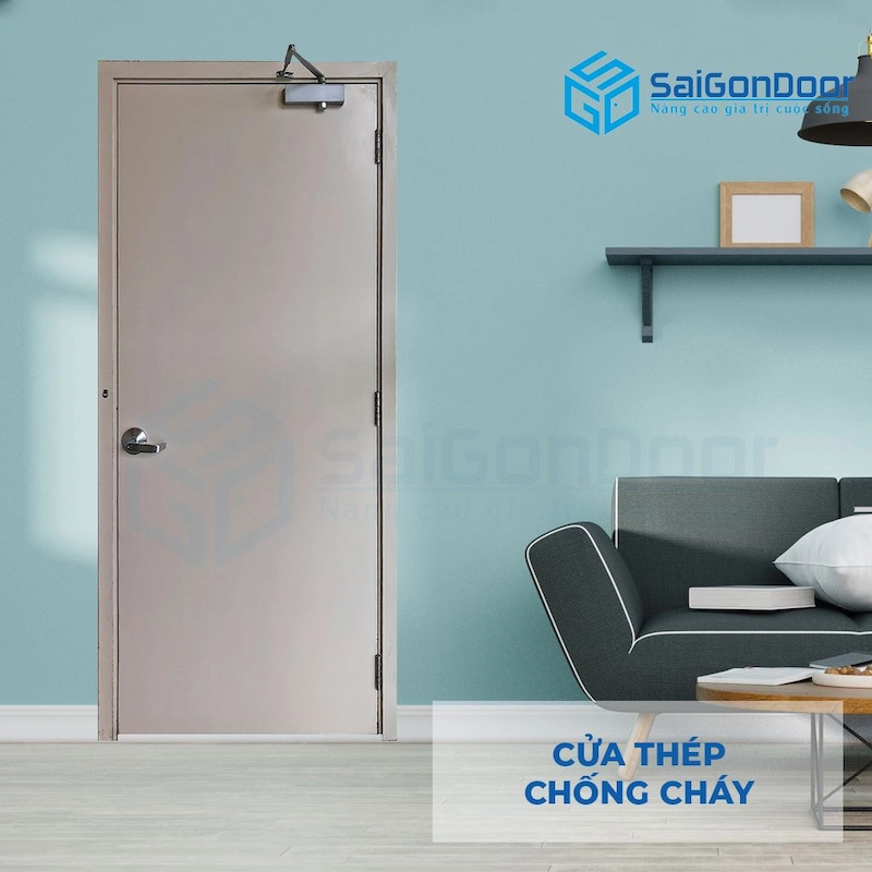 Cửa Thép Chống Cháy TCC P1 Xám Trắng