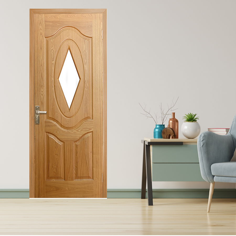 CỬA GỖ NHÀ TẮM SGD Cua go HDF Veneer Veneer 3AG1-oak