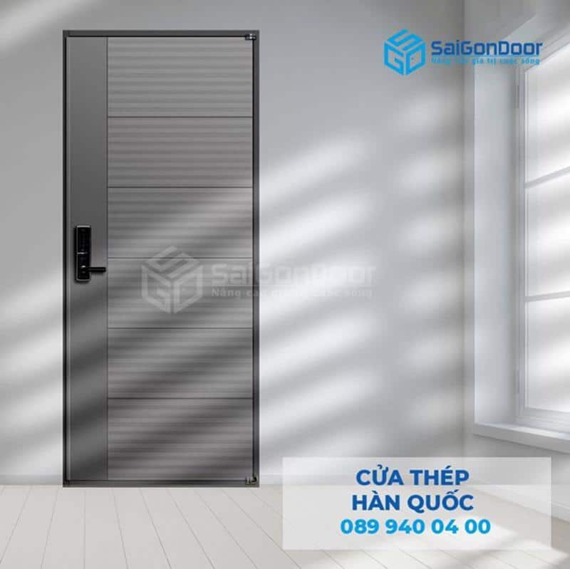 Cửa thép vân gỗ chống cháy sang trọng