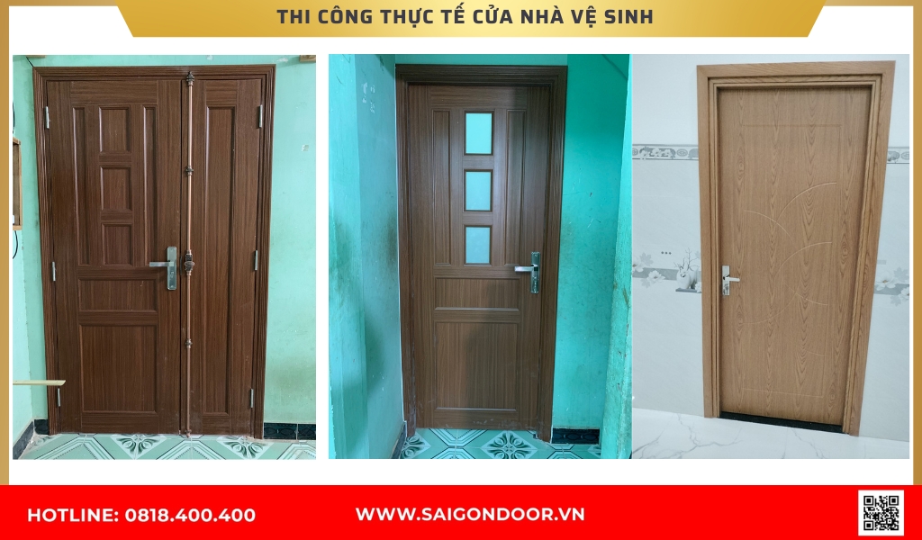 Hình ảnh thi công thực tế cửa nhà vệ sinh