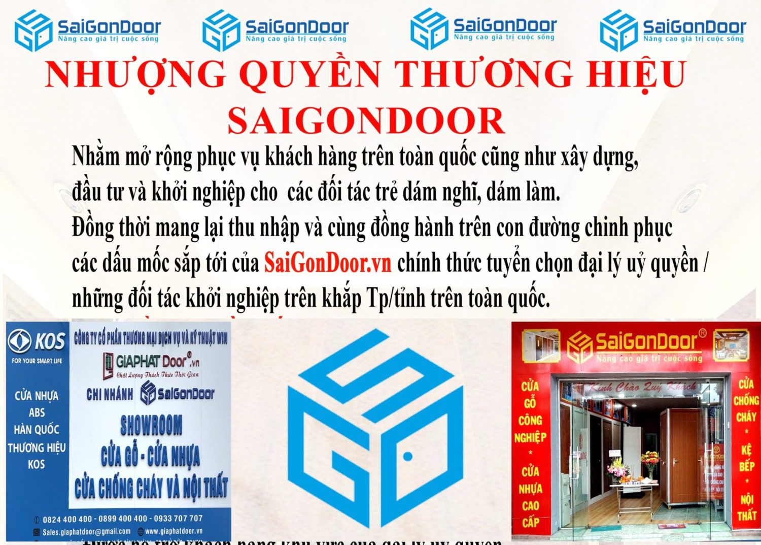 NHƯỢNG QUYỀN THƯƠNG HIỆU SAIGONDOOR