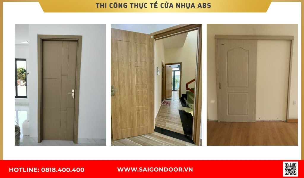 Hình ảnh thi công thực tế cửa nhựa ABS Hàn Quốc