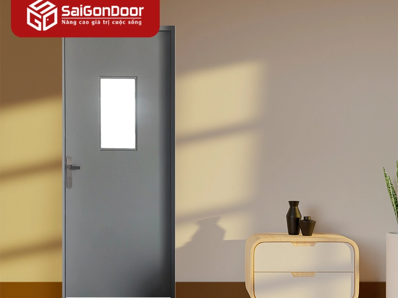 Cửa thép chống cháy TCC P1G1 khóa tay gạt Cửa thép chống cháy TCC P1G1 khóa tay gạt