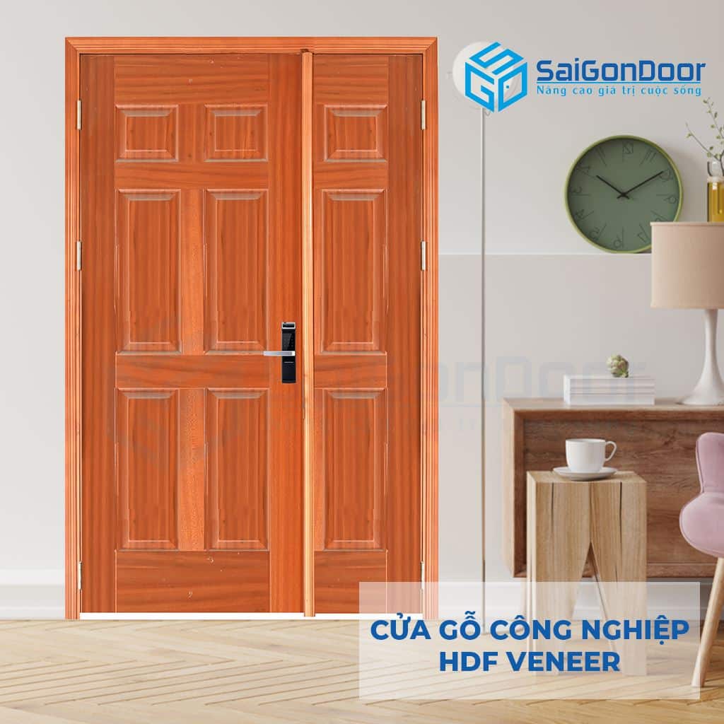 Cửa Gỗ Công Nghiệp HDF Veneer 9A-sapele