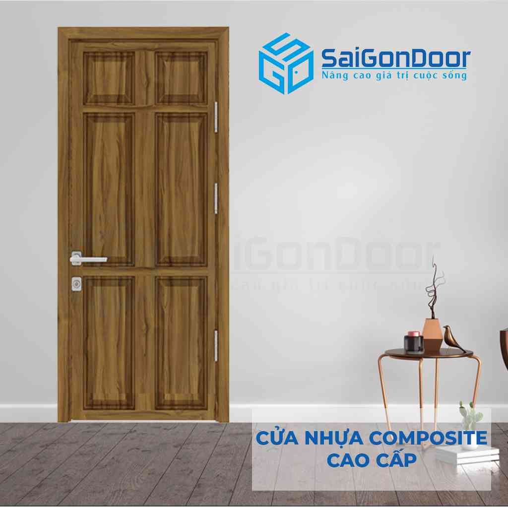 Mẫu cửa nhựa gỗ chịu nước 6A Óc chó