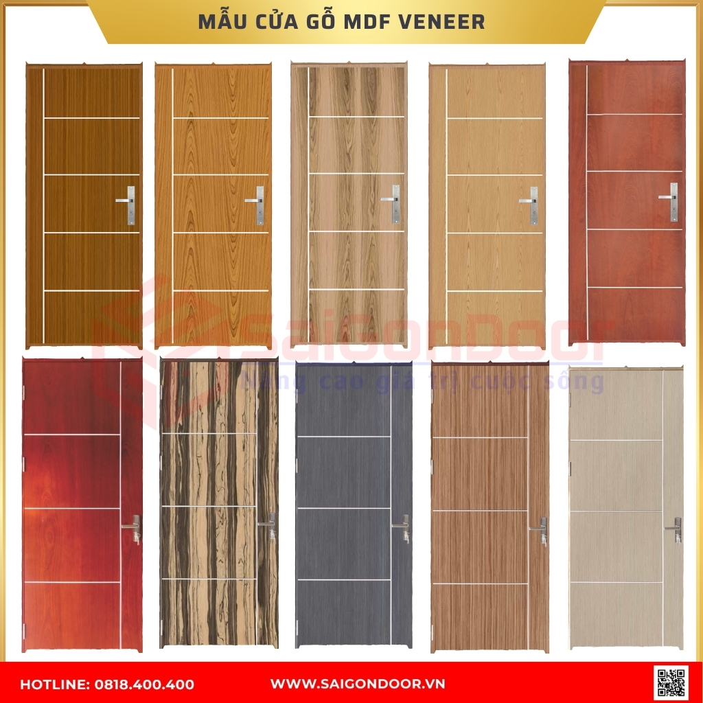 Mẫu cửa gỗ MDF Veneer được ưa chuộng