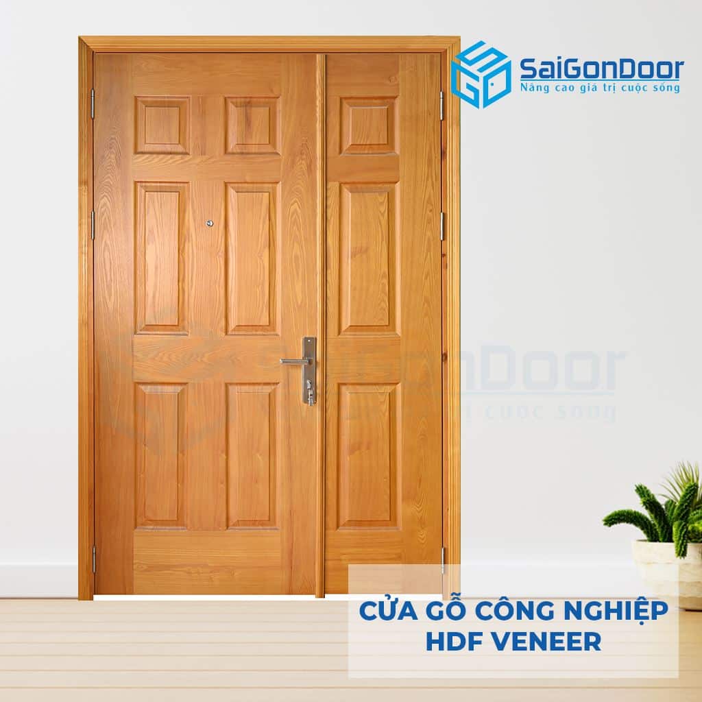 Cửa Gỗ Công Nghiệp HDF Veneer 9A soi me bong con