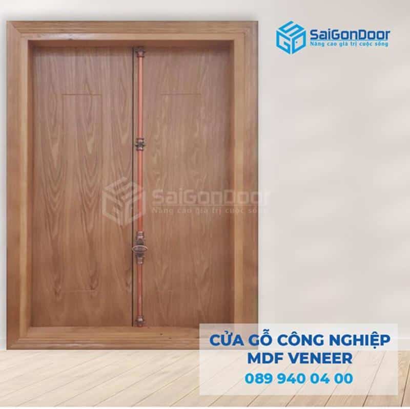 Cửa gỗ cao cấp 2 cánh mang phong cách tân cổ điển