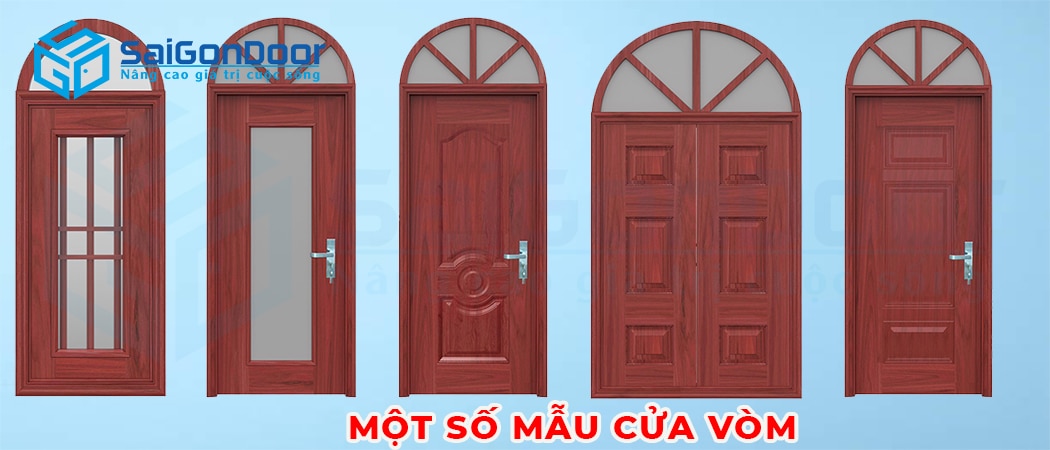 Một số mẫu cửa thép vân gỗ dạng vòm