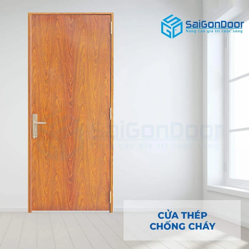 Tiêu chuẩn và cấu tạo chi tiết của cửa thép chống cháy vân gỗ