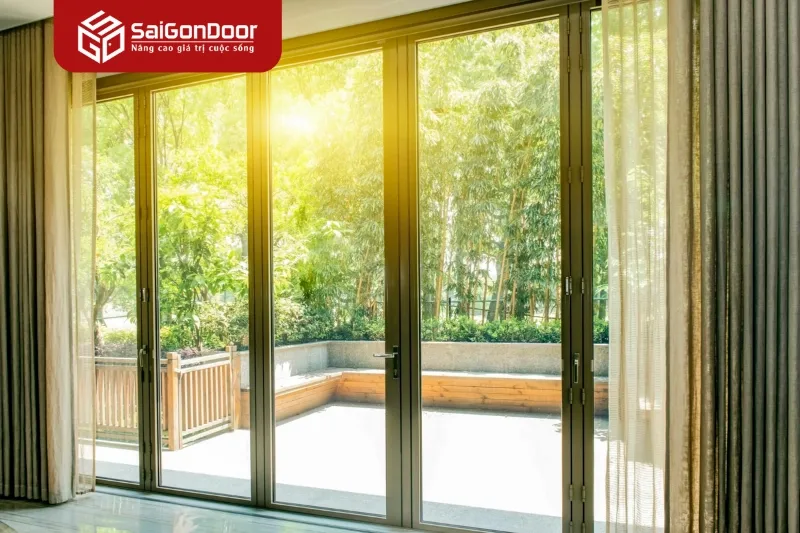 vân gỗ cửa nhôm kính đẹp