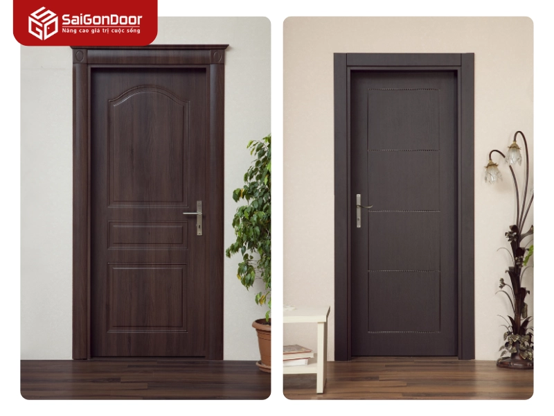 Cửa gỗ công nghiệp HDF Veneer 1B Xoan Đào