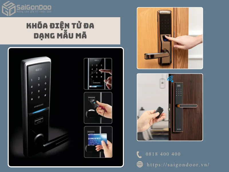 Các mẫu khóa điện tử phổ biến tại Saigondoor