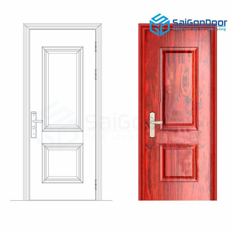 Cửa thép vân gỗ SGD GS1H12 Cửa thép vân gỗ SGD GS1H12