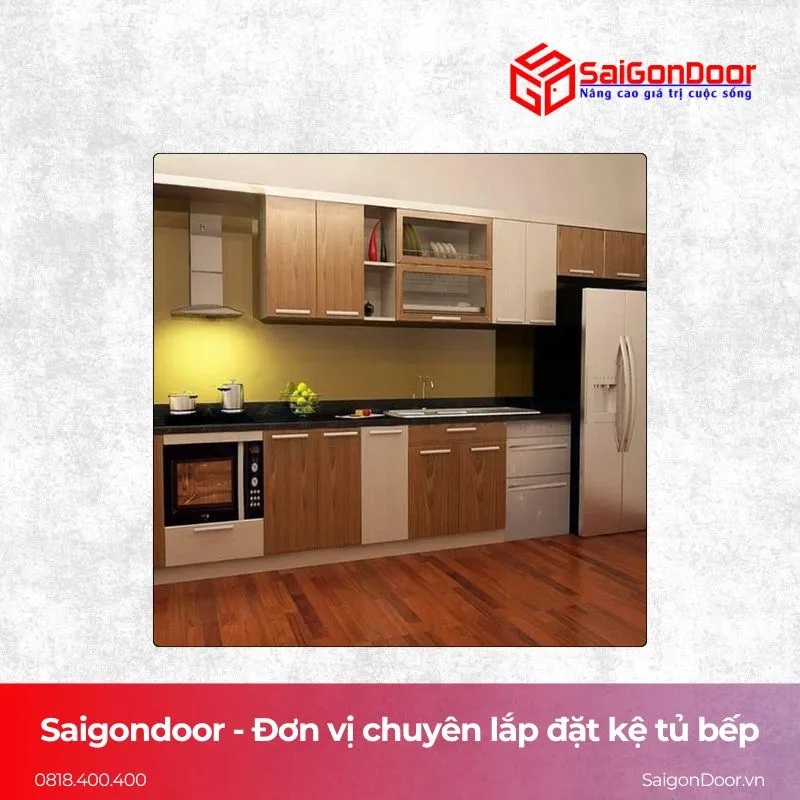 SaigonDoor là đơn vị thi công kệ tủ bếp uy tín