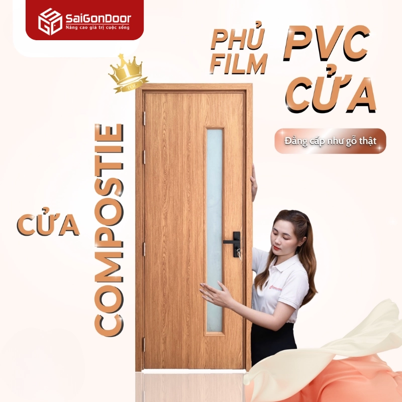 Cửa nhựa composite có khả năng chịu nước vượt trội nhờ phủ PVC