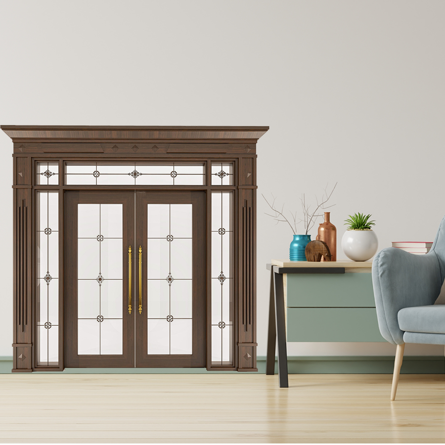 Cửa Nhôm Vân Gỗ 74