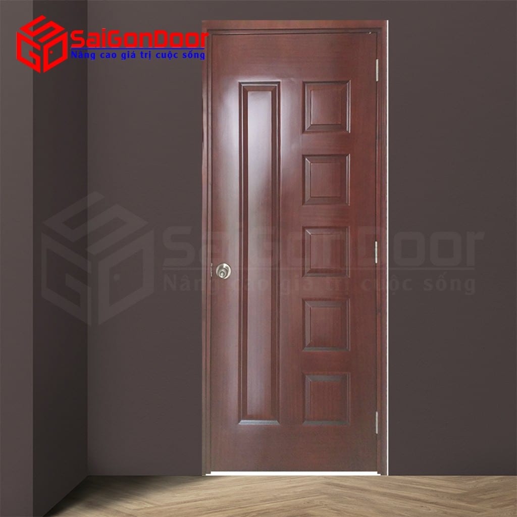 Cửa gỗ công nghiệp HDF Veneer 6B-Căm-xe 2
