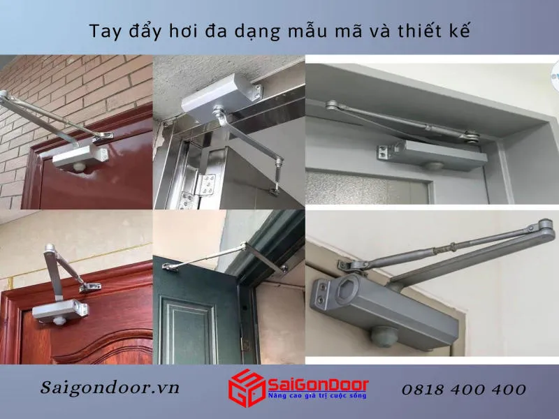 Tay đẩy hơi đa dạng mẫu mã và thiết kế