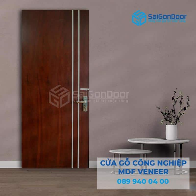 Cửa gỗ 1 cánh đẹp bằng MDF Veneer