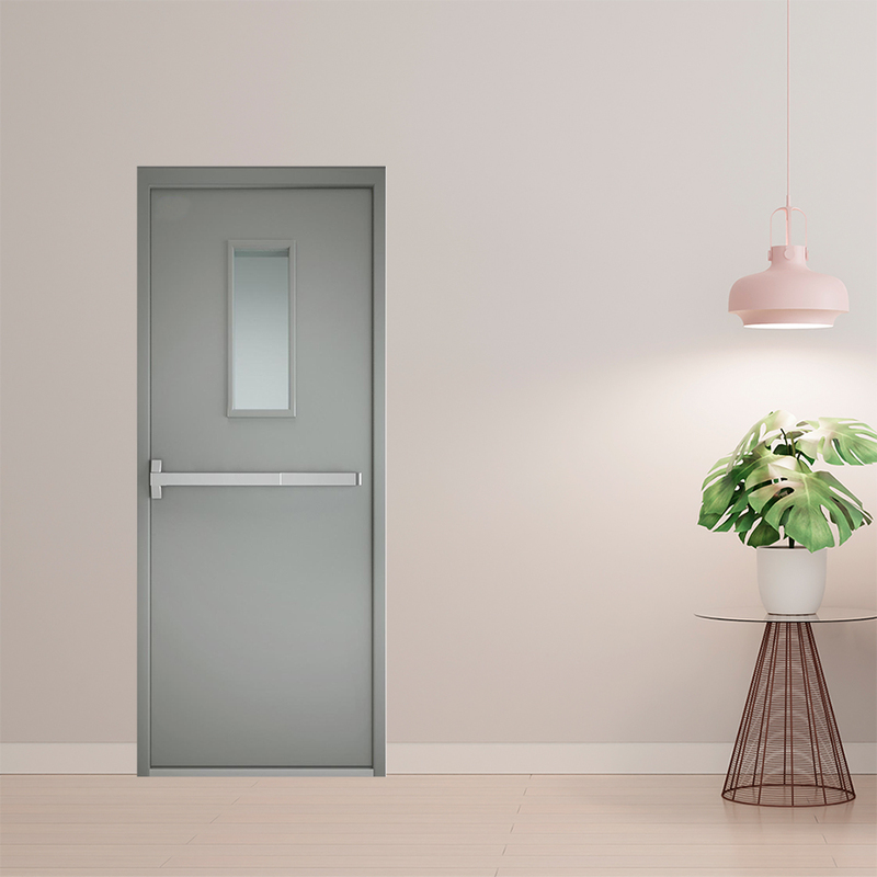 Cửa thép chống cháy TCC 1 cánh ô kính thanh thoát hiểm