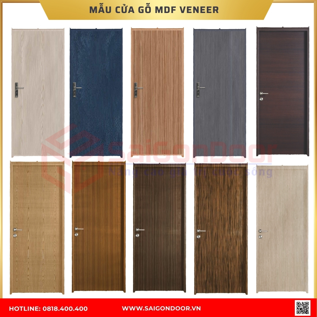 Mẫu cửa gỗ MDF Veneer được ưa chuộng