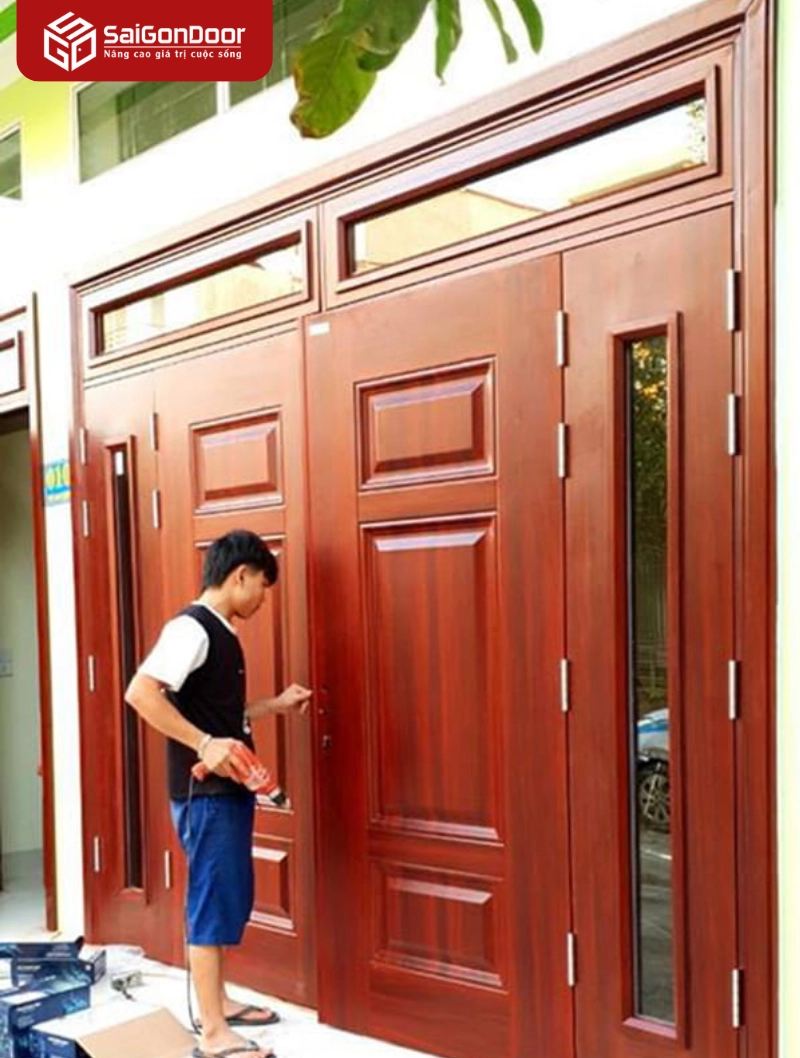 Những lưu ý khi lắp đặt cửa thép vân gỗ 