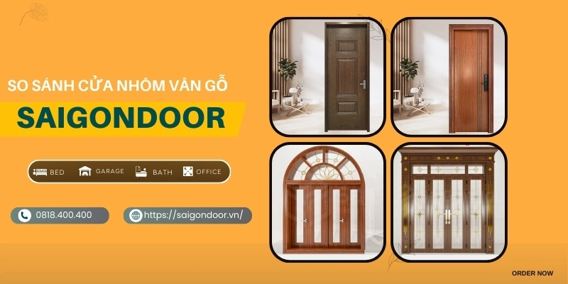 So sánh chi tiết giữa cửa thép vân gỗ và cửa nhôm vân gỗ