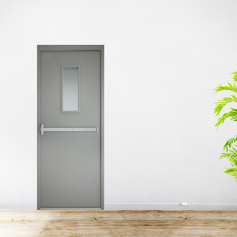 Cửa thép chống cháy TCC 1 cánh ô kính thanh thoát hiểm