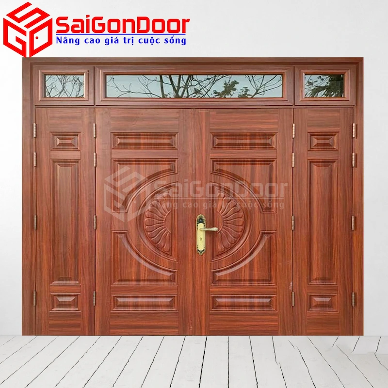 mẫu cửa thép vân gỗ