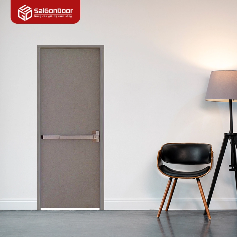 Cửa thép chống cháy TCC P1 xám thanh thoát hiểm