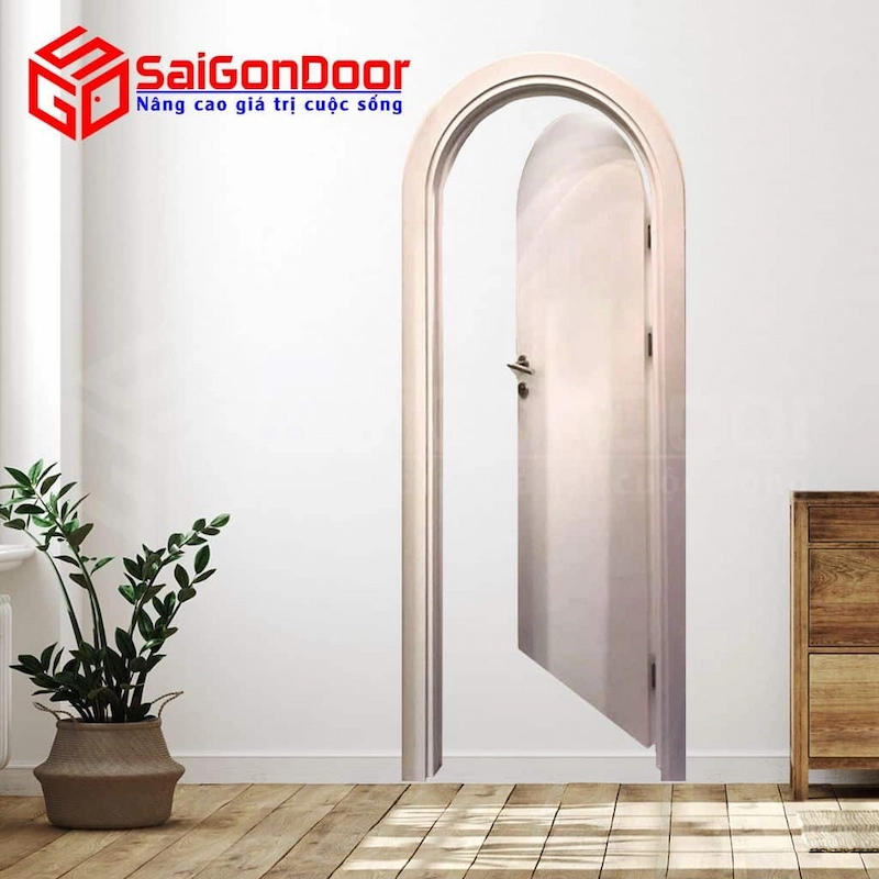 cửa vòm gỗ công nghiệp