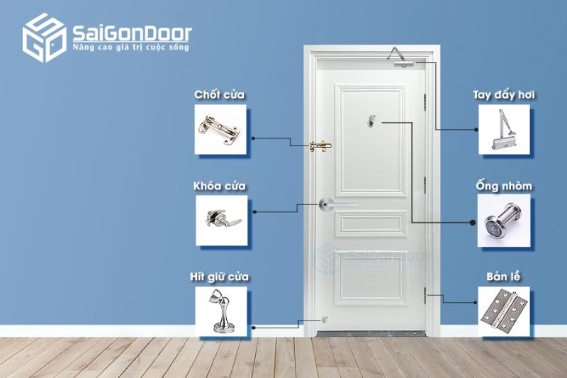 Cửa Thép Vân Gỗ Kiên Giang - Ưu Nhược Điểm, Cấu Tạo Và Báo Giá 2024 13 SaiGonDoor cung cấp đa dạng các loại phụ kiện cửa đi kèm