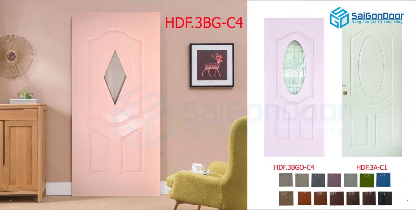 Cửa gỗ công nghiệp HDF sơn tại SaiGonDoor