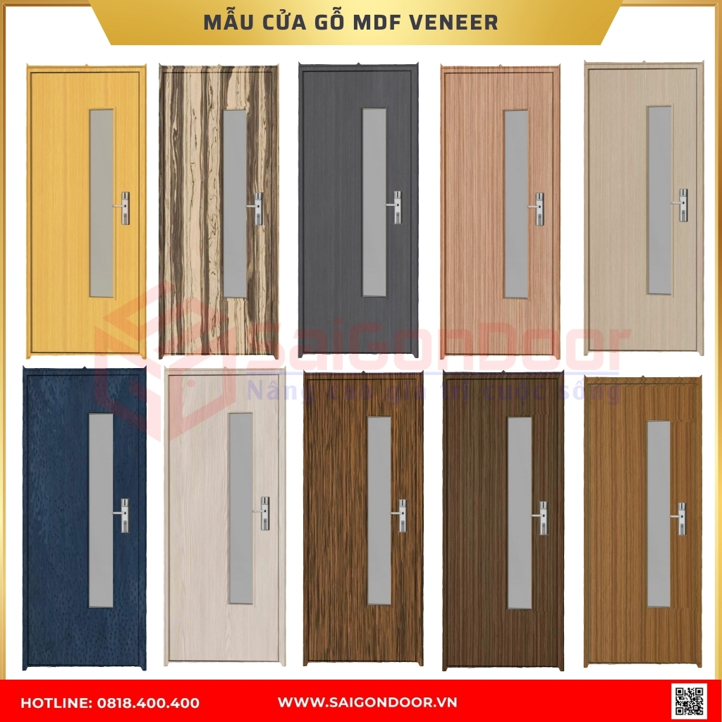 Mẫu cửa gỗ MDF Veneer được ưa chuộng