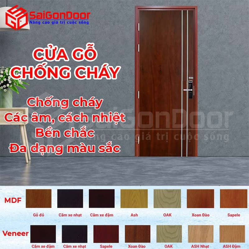 Mẫu cửa chống cháy có chất liệu từ gỗ