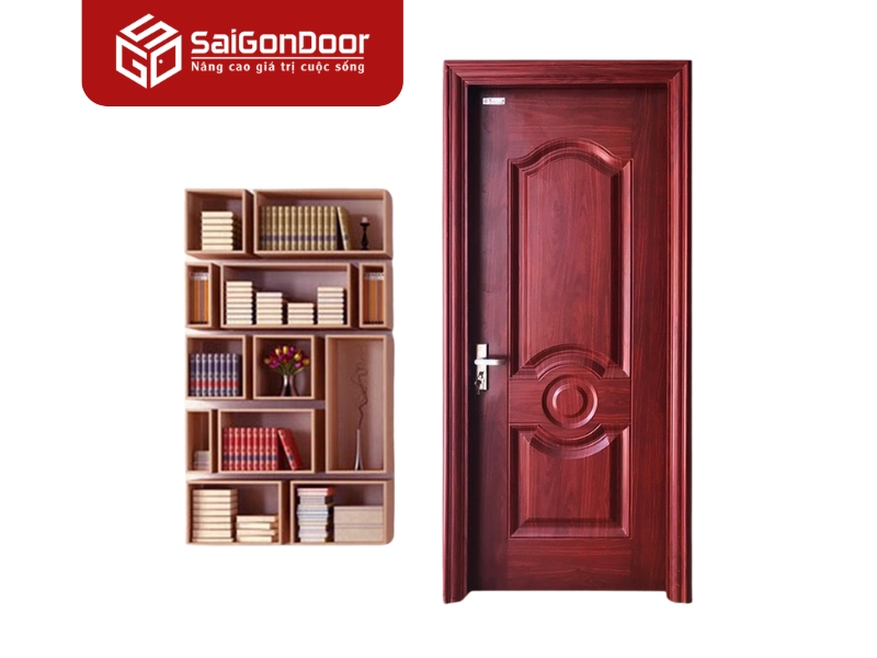 Cửa thép vân gỗ có lớp phủ giả gỗ, giữ vẻ đẹp như gỗ tự nhiên nhưng bền và an toàn như thép