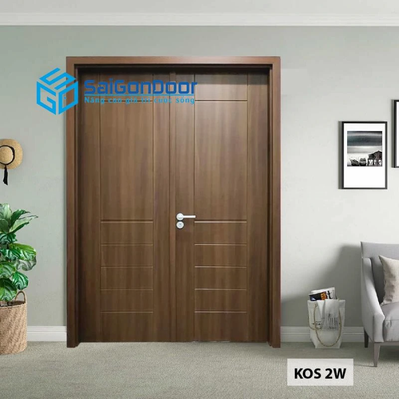 cửa nhựa giả gỗ 2 cánh
